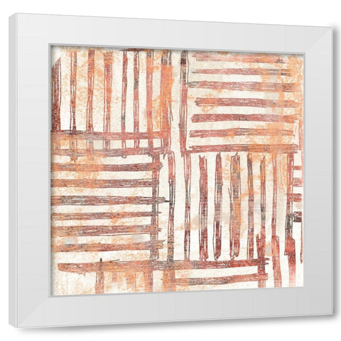 Red Earth Textile I White Modern Wood Framed Art Print by Vess, June Erica