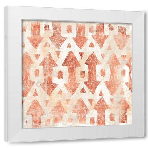 Red Earth Textile III White Modern Wood Framed Art Print by Vess, June Erica