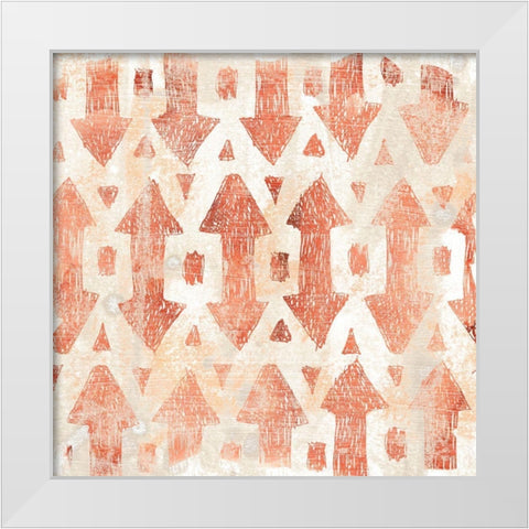 Red Earth Textile III White Modern Wood Framed Art Print by Vess, June Erica