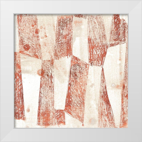 Red Earth Textile VII White Modern Wood Framed Art Print by Vess, June Erica