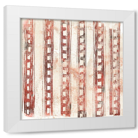 Red Earth Textile IX White Modern Wood Framed Art Print by Vess, June Erica