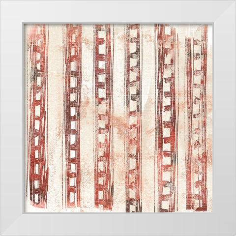 Red Earth Textile IX White Modern Wood Framed Art Print by Vess, June Erica