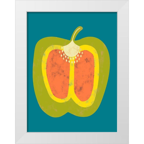 Veggie Party VI White Modern Wood Framed Art Print by Zarris, Chariklia