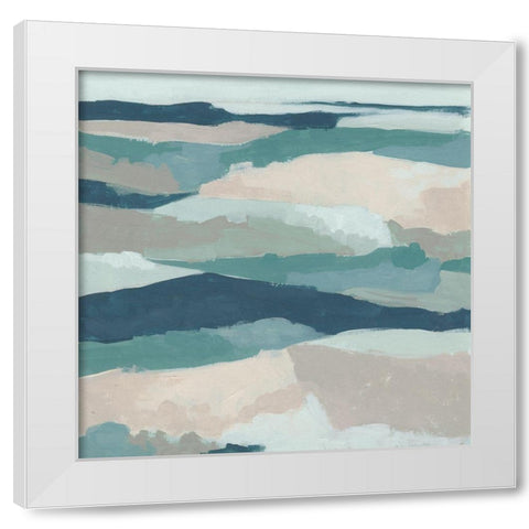 Blue Vista II White Modern Wood Framed Art Print by Vess, June Erica