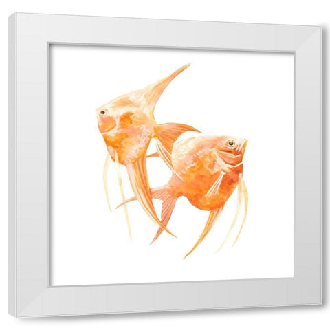 Discus Fish IV White Modern Wood Framed Art Print by Scarvey, Emma