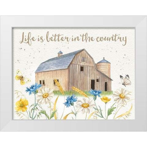 Nostalgic Farm I White Modern Wood Framed Art Print by Maday, Jane