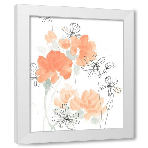 Blush Peonies I White Modern Wood Framed Art Print by Vess, June Erica
