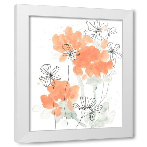 Blush Peonies II White Modern Wood Framed Art Print by Vess, June Erica