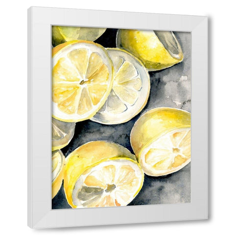 Lemon Slices I White Modern Wood Framed Art Print by Parker, Jennifer Paxton