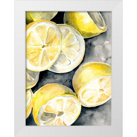 Lemon Slices I White Modern Wood Framed Art Print by Parker, Jennifer Paxton