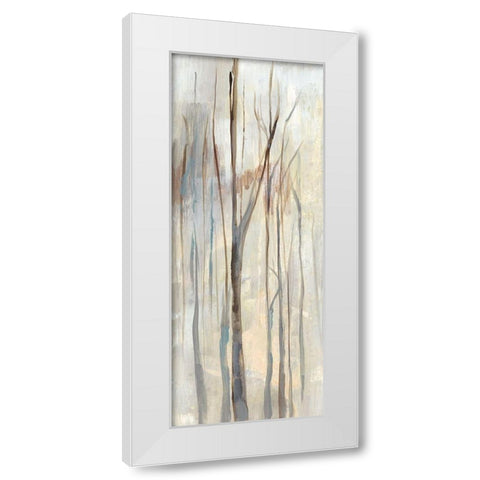 Wispy Birches I White Modern Wood Framed Art Print by Goldberger, Jennifer