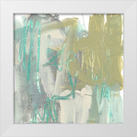 Seafoam Marks I White Modern Wood Framed Art Print by Goldberger, Jennifer