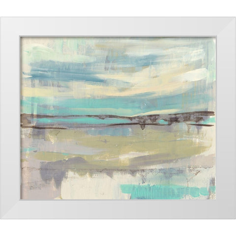 Planes of Blue I White Modern Wood Framed Art Print by Goldberger, Jennifer