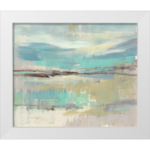 Planes of Blue II White Modern Wood Framed Art Print by Goldberger, Jennifer
