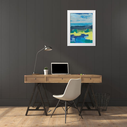 Stitched Sky I White Modern Wood Framed Art Print by Moore, Regina