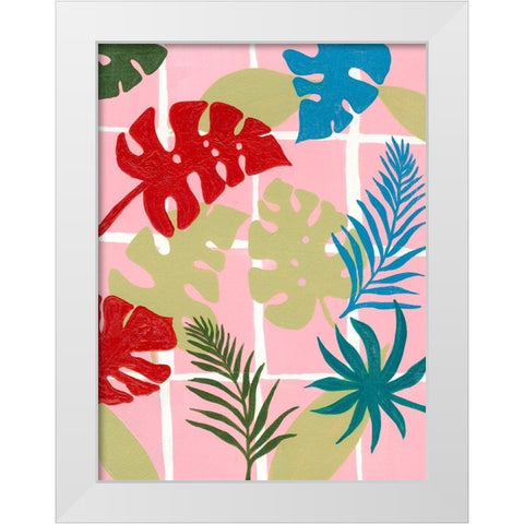 Colorful Tropics II White Modern Wood Framed Art Print by Moore, Regina