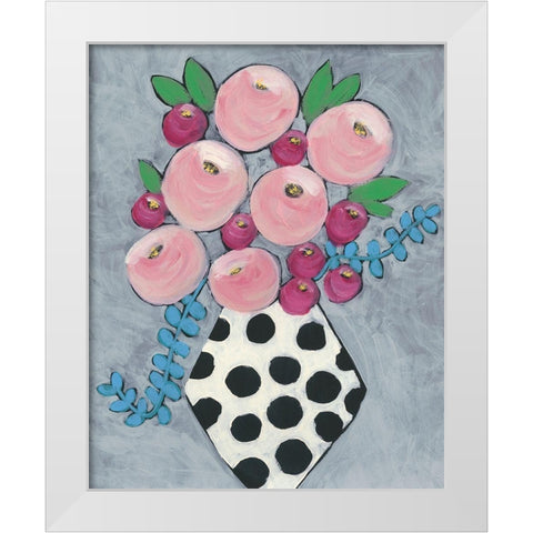 Floral Frolic I White Modern Wood Framed Art Print by Moore, Regina