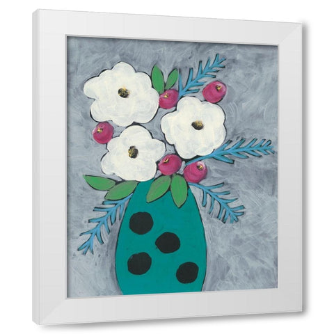Floral Frolic II White Modern Wood Framed Art Print by Moore, Regina