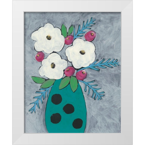 Floral Frolic II White Modern Wood Framed Art Print by Moore, Regina