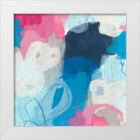 Electron III White Modern Wood Framed Art Print by Vess, June Erica