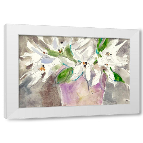 Magnolia Charm I White Modern Wood Framed Art Print by Dixon, Samuel