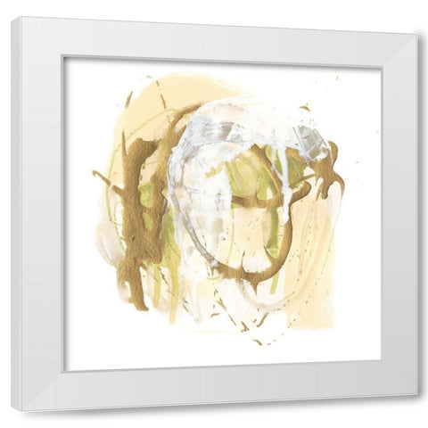Moss Gold I White Modern Wood Framed Art Print by Vess, June Erica