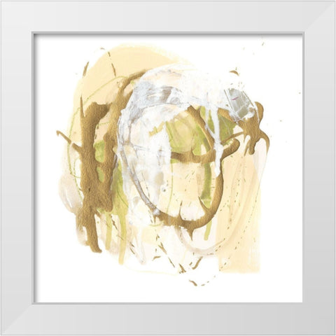 Moss Gold I White Modern Wood Framed Art Print by Vess, June Erica
