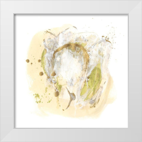 Moss Gold III White Modern Wood Framed Art Print by Vess, June Erica