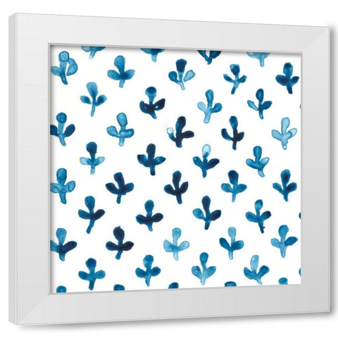 Indigo Sampler IV White Modern Wood Framed Art Print by Vess, June Erica