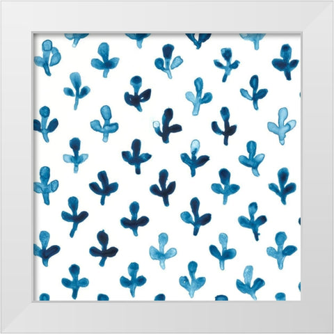Indigo Sampler IV White Modern Wood Framed Art Print by Vess, June Erica