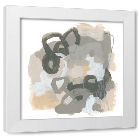 Neutral Cartography II White Modern Wood Framed Art Print by Vess, June Erica
