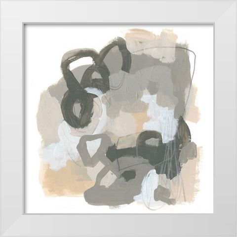 Neutral Cartography II White Modern Wood Framed Art Print by Vess, June Erica