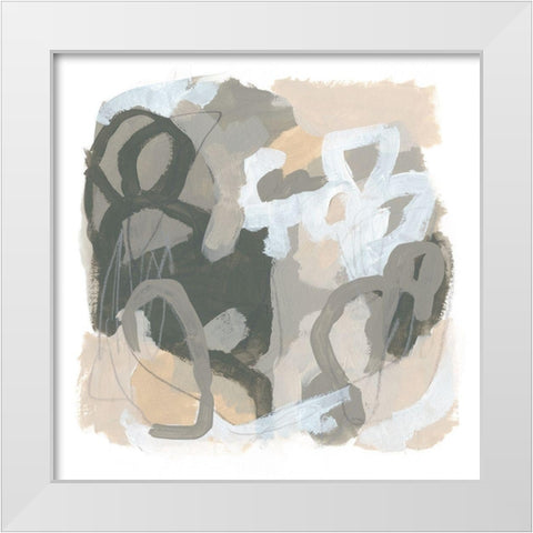 Neutral Cartography III White Modern Wood Framed Art Print by Vess, June Erica