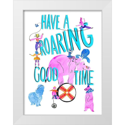 Circus Fun I White Modern Wood Framed Art Print by Blanckslate