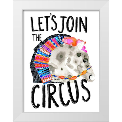 Circus Fun III White Modern Wood Framed Art Print by Blanckslate