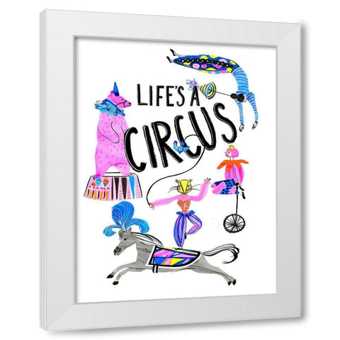 Circus Fun IV White Modern Wood Framed Art Print by Blanckslate
