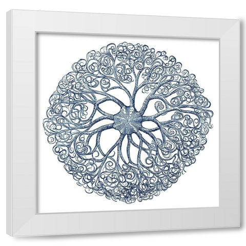 Navy Ocean Gems I White Modern Wood Framed Art Print by Vision Studio