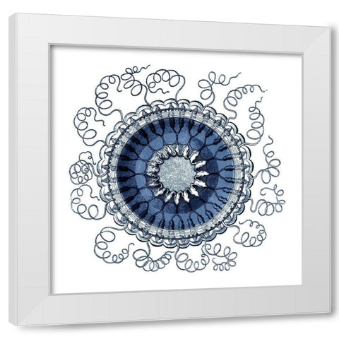 Navy Ocean Gems III White Modern Wood Framed Art Print by Vision Studio