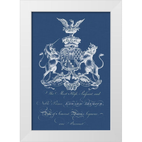 Heraldry on Navy II White Modern Wood Framed Art Print by Vision Studio