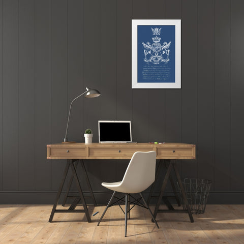 Heraldry on Navy IV White Modern Wood Framed Art Print by Vision Studio