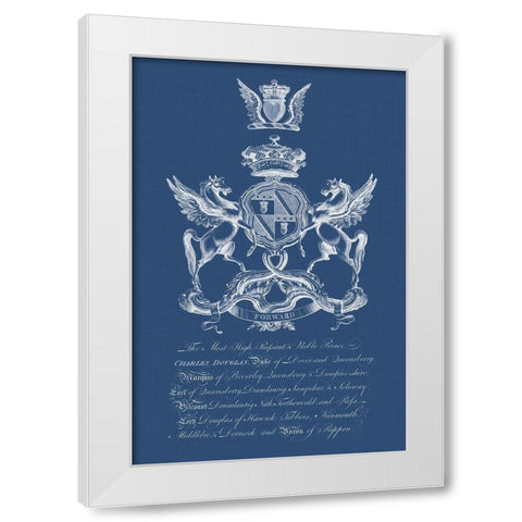 Heraldry on Navy IV White Modern Wood Framed Art Print by Vision Studio