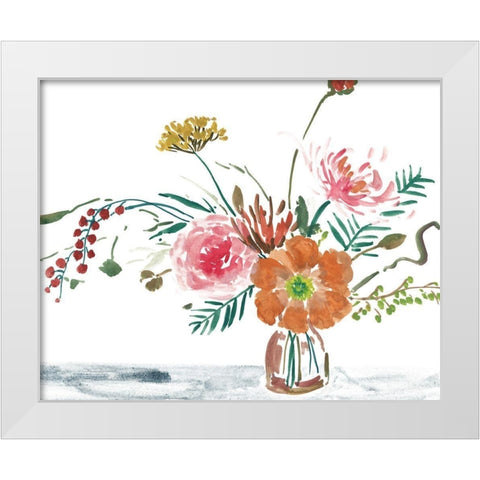 Celebration Bouquet II White Modern Wood Framed Art Print by Wang, Melissa