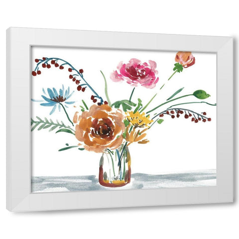 Celebration Bouquet III White Modern Wood Framed Art Print by Wang, Melissa