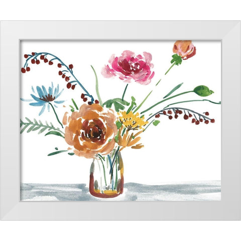 Celebration Bouquet III White Modern Wood Framed Art Print by Wang, Melissa