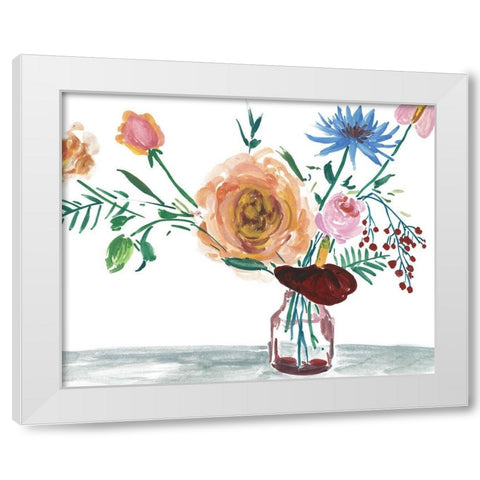 Celebration Bouquet IV White Modern Wood Framed Art Print by Wang, Melissa