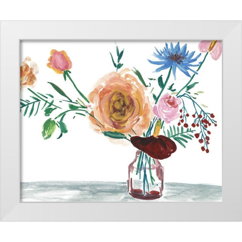 Celebration Bouquet IV White Modern Wood Framed Art Print by Wang, Melissa