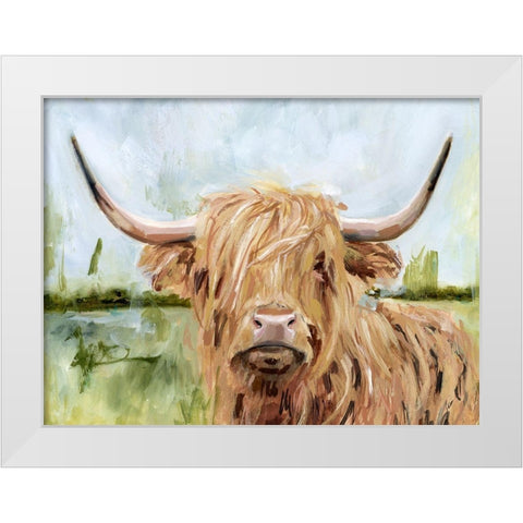 Highland Grazer I White Modern Wood Framed Art Print by Borges, Victoria
