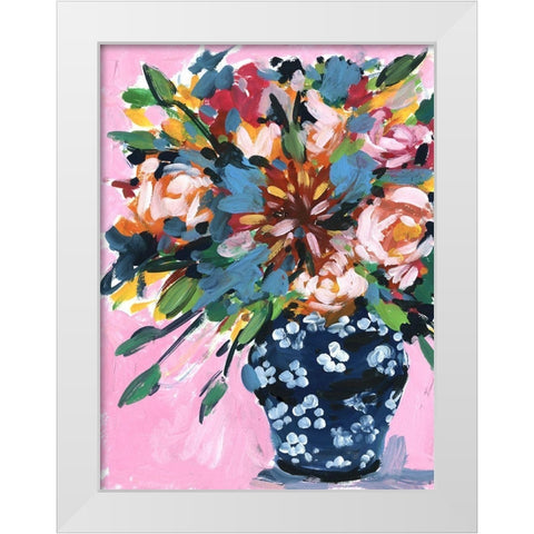 Bouquet in a vase I White Modern Wood Framed Art Print by Wang, Melissa