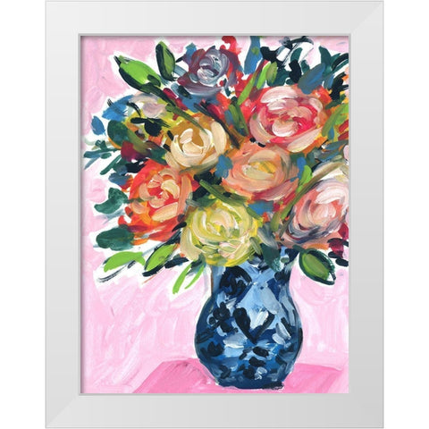 Bouquet in a vase IV White Modern Wood Framed Art Print by Wang, Melissa