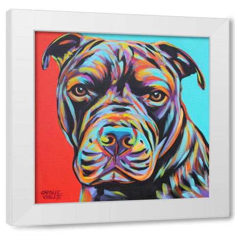 Canine Buddy III White Modern Wood Framed Art Print by Vitaletti, Carolee